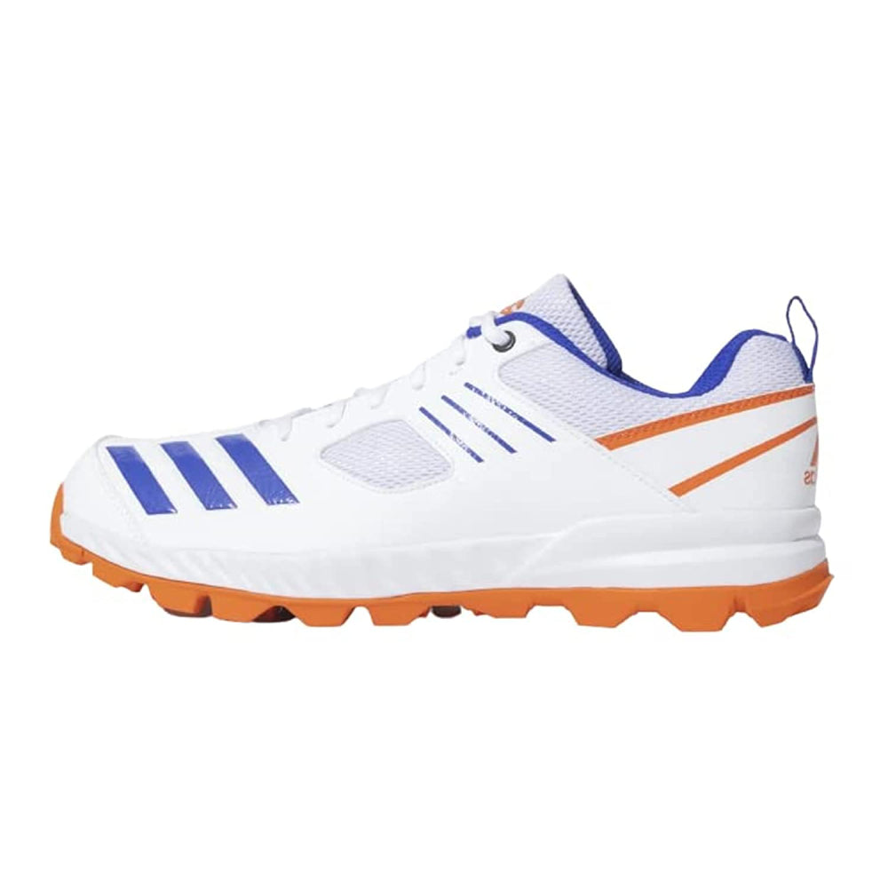 Men's Crihase 23 Cricket Shoe (Cloud White/Lucid Blue/Semi Impact Orange)