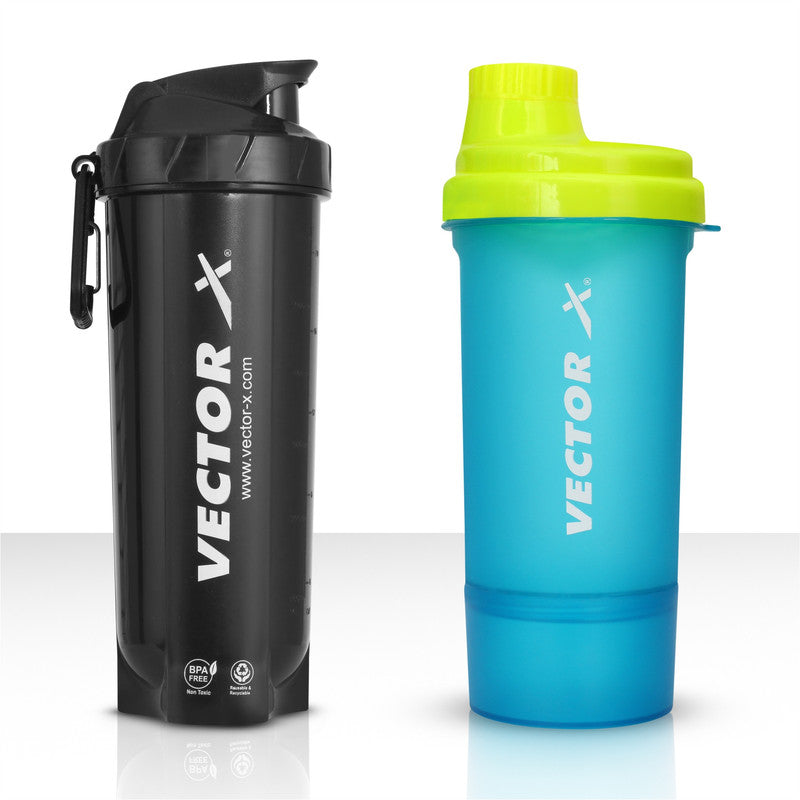 Protein Shakers Pack of 2 (Blue/Black)