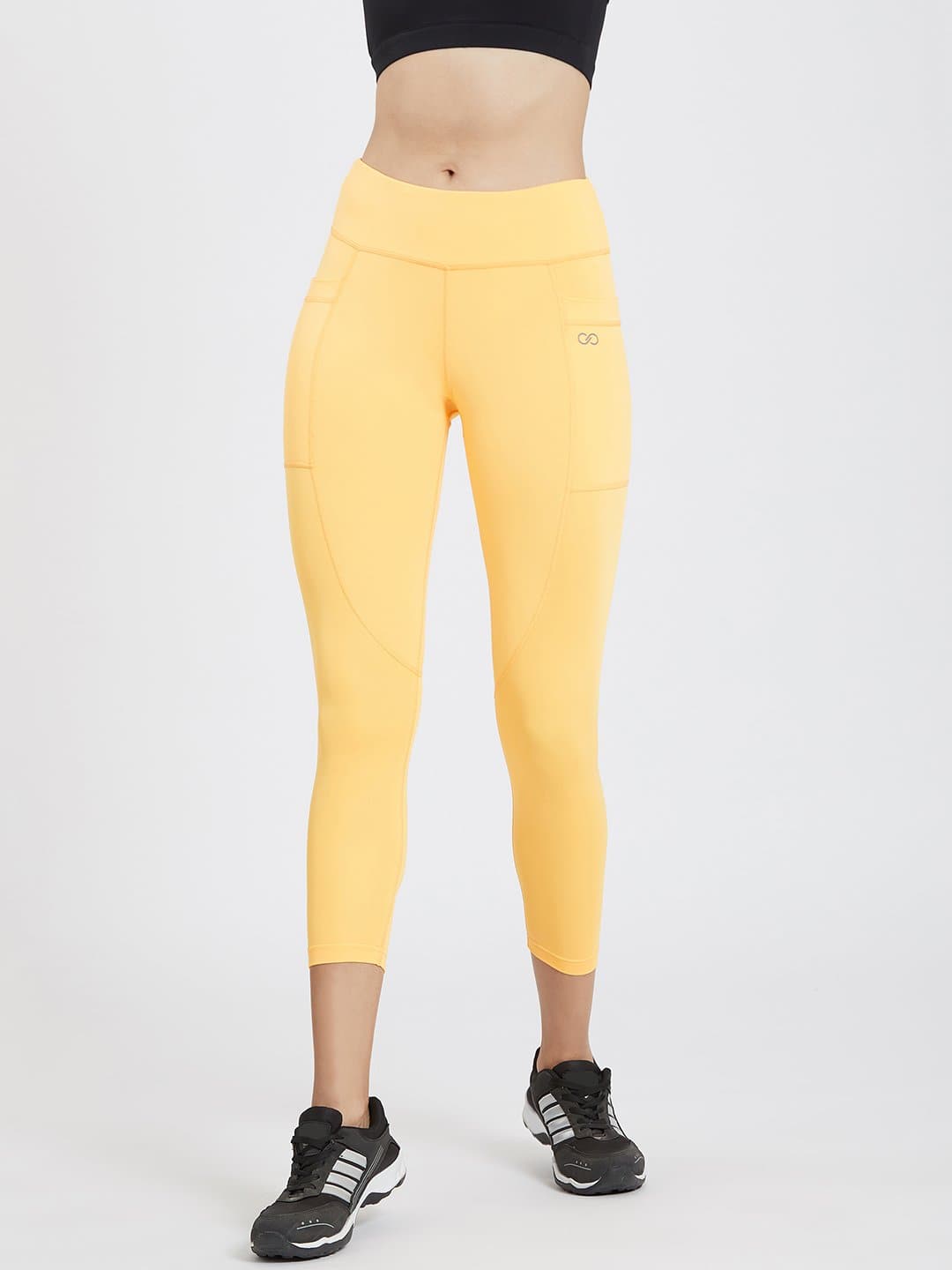 Maxtreme Power me Saffron Yellow Ankle Pockets Leggings