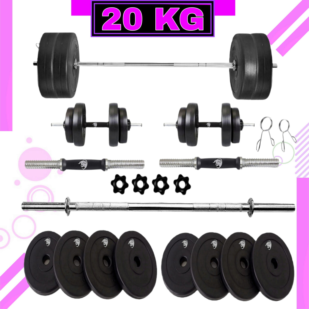20 kg Home Gym Combo Kit with plain rod Home Gym Combo | Gym equipment