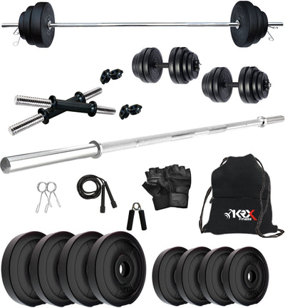 20 kg PVC with One 4 Ft Plain Rod and One Pair Dumbbell Rod | Home Gym