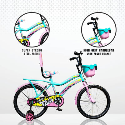20T Murphy Kids Bicycle for 5 to 8 Years - 20 T Road Cycle Single Speed - Multicolor