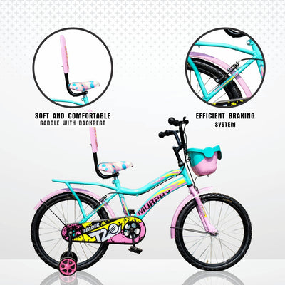 20T Murphy Kids Bicycle for 5 to 8 Years - 20 T Road Cycle Single Speed - Multicolor
