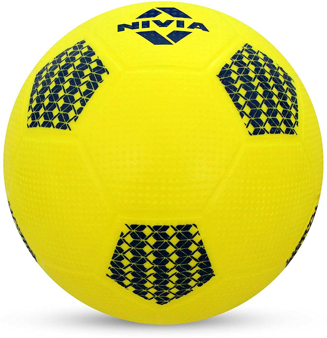 Home Play Rubber Moulded FootBall for Kids Size-3 | Yellow & White
