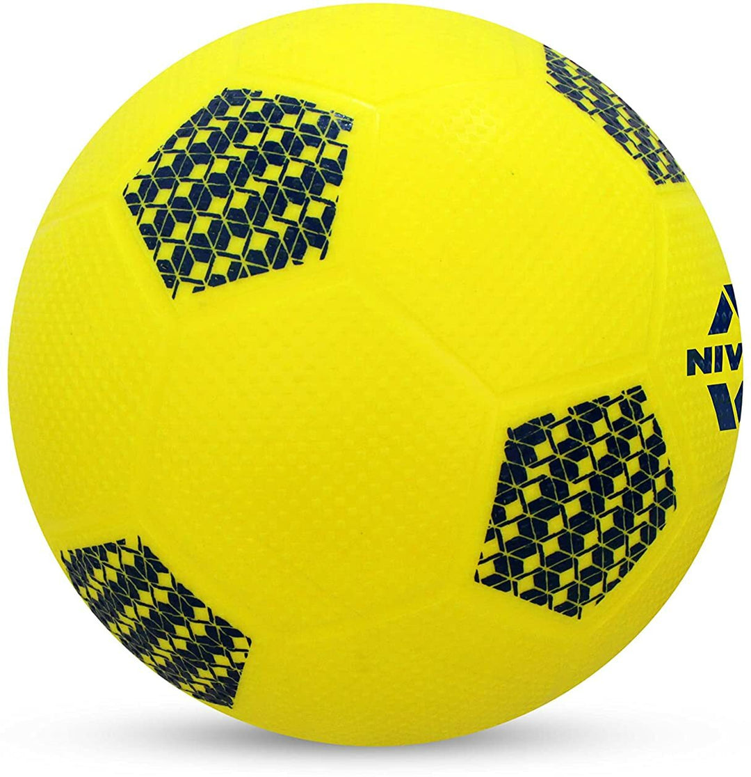 Home Play Rubber Moulded FootBall for Kids Size-3 | Yellow & White