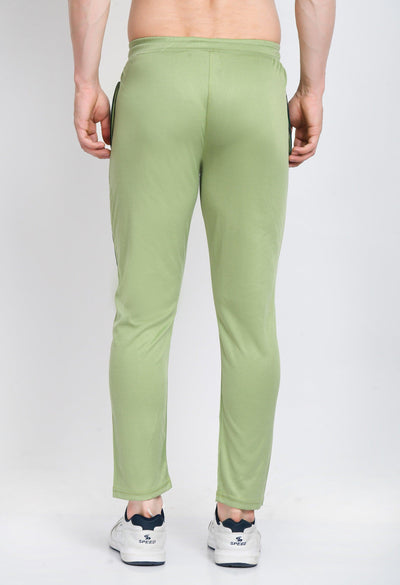 Men Colorblock Olive Sports Track Pants (Pack of 1) - Kriya Fit