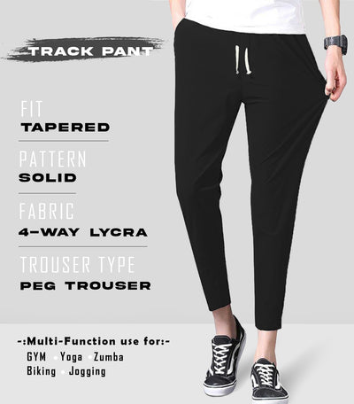 Men Black Solid Joggers (Pack of 1)