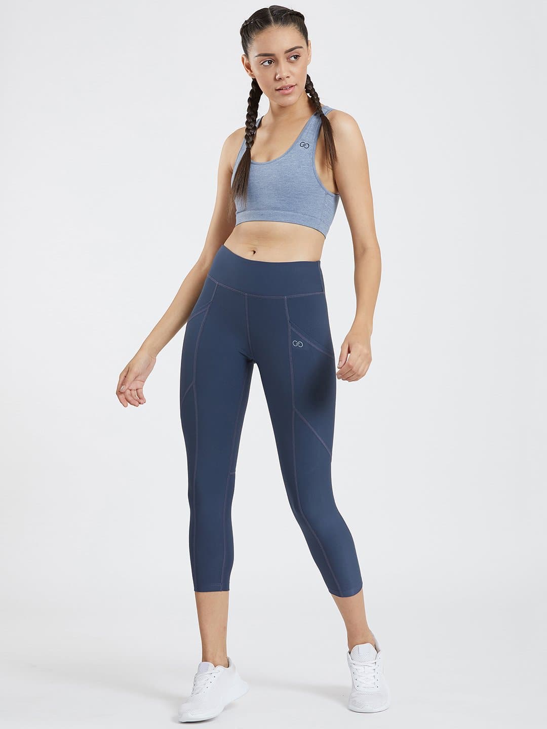 Creeluxe Fierce Pacific Blue Pocket Capri Leggings