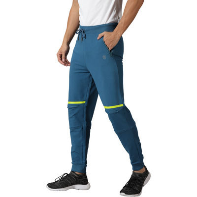Men's solid Training Track pants with Drawstring waist & Zipper pockets.