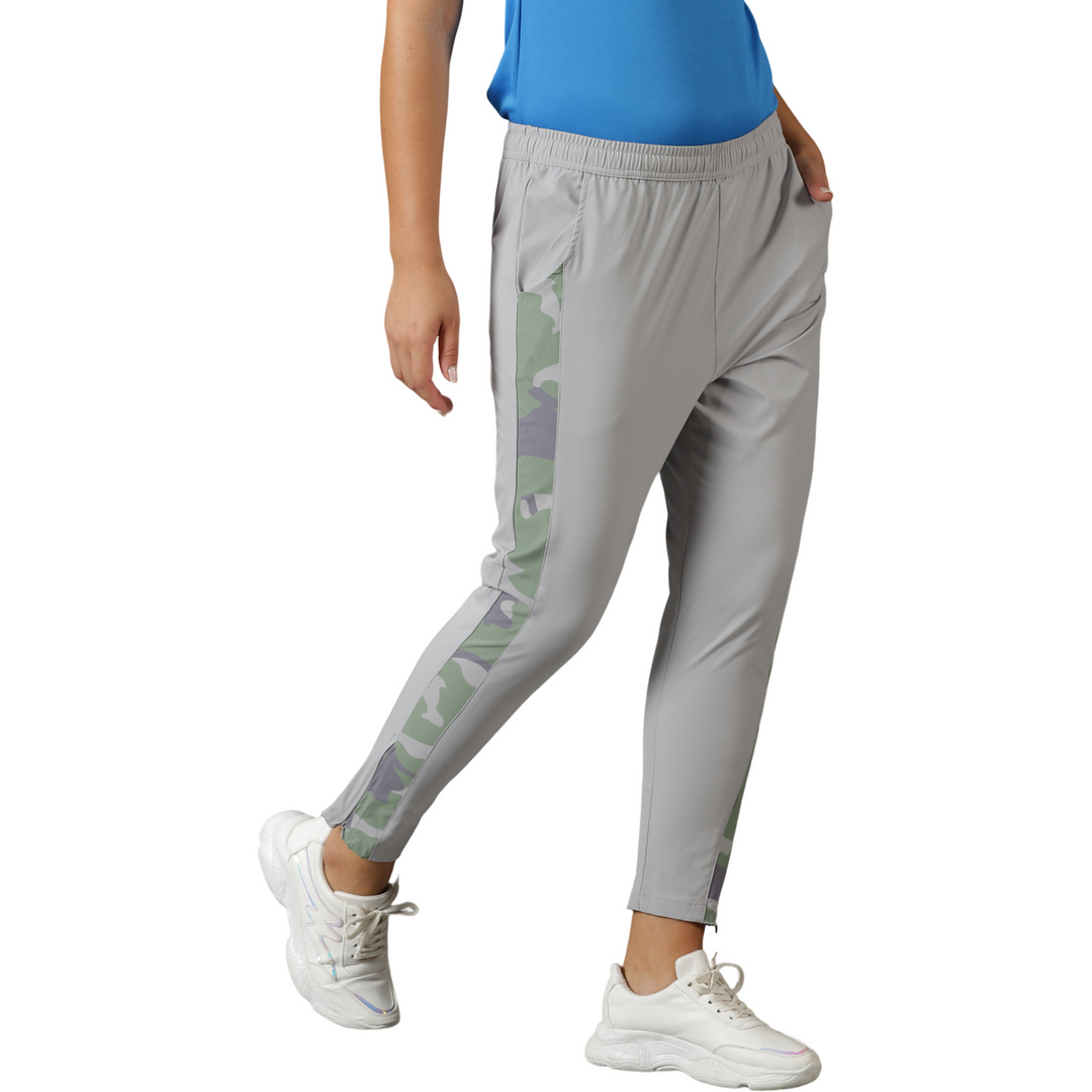 Women's Camouflage Print Track Pants with Drawstring waist & Slant Pockets.