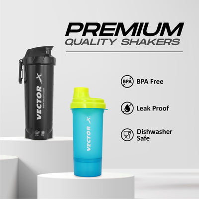 Protein Shakers Pack of 2 (Blue/Black)