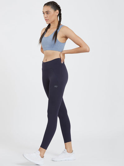 Creeluxe Graceful Navy Blue Ankle Length Leggings