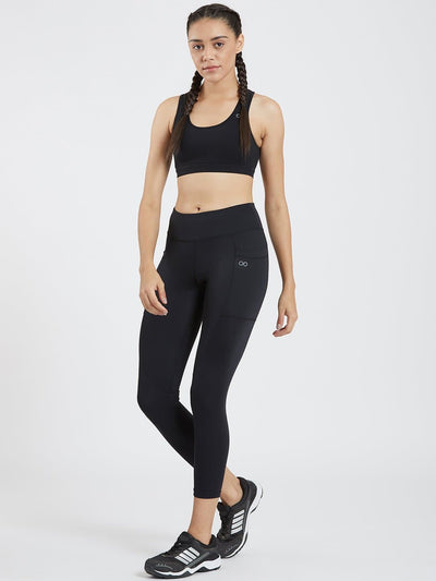 Maxtreme Power me Black Ankle Pocket Leggings