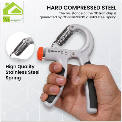 Combo Loop Band Set Of 2 Adjustable Hand Grip Strength & 1Pc Hand Gripper 10-40