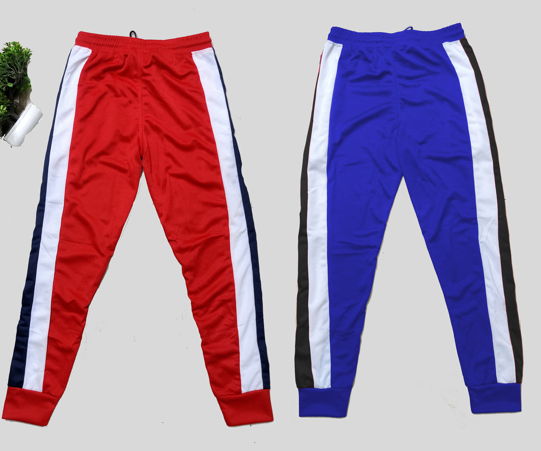 Men Colorblock Red/Blue Joggers (Pack of 2)