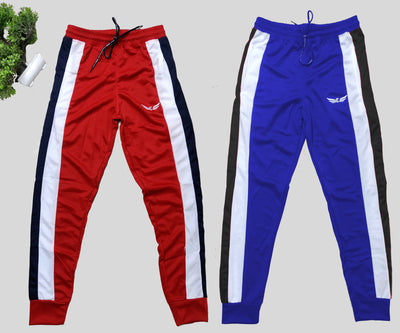 Men Colorblock Red/Blue Joggers (Pack of 2)
