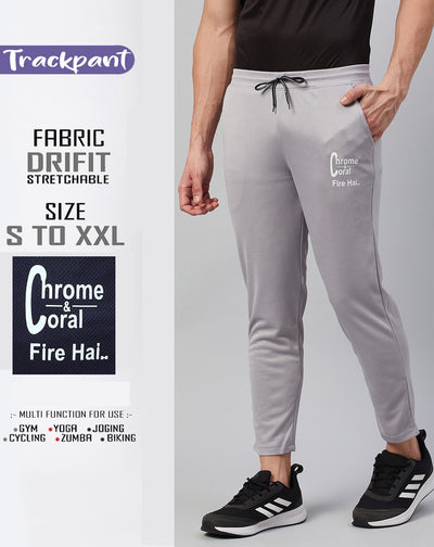Men Grey Printed Track Pants (Pack of 1)