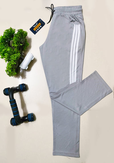Men Striped Grey Sports Track Pants (Pack of 1)
