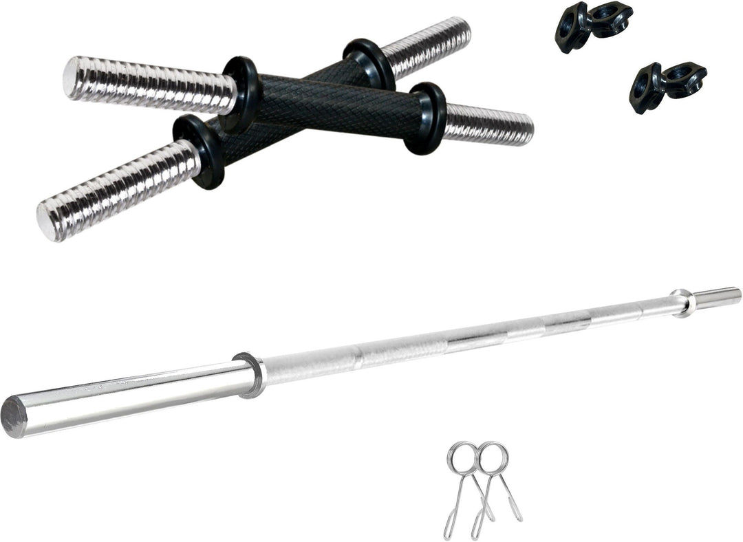 30 kg PVC Combo with One 4 Ft Plain Rod and One Pair Dumbbell Rods | Home Gym