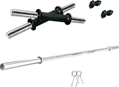 16 kg (2 kg x 8 = 16kg) PVC Combo | One 4 Ft Plain Rod and One Pair Dumbbell Rods | Home Gym