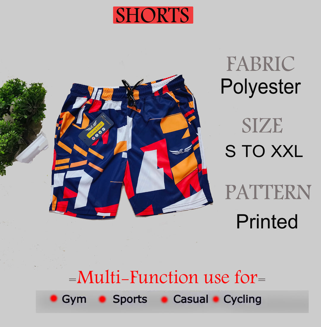 Printed Men Shorts (Blue Abstract) (Pack of 1)
