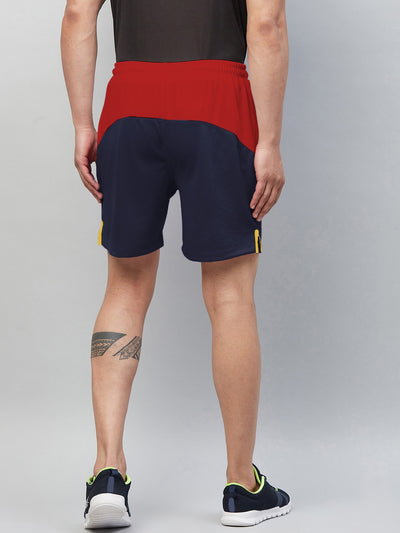 Colorblock Men Shorts (Red Navy) (Pack of 1)