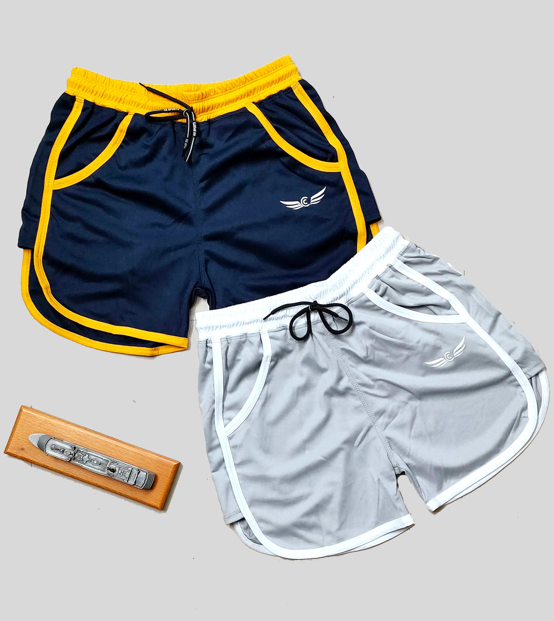 Colorblock Men Shorts (Navy | Grey) (Pack of 2)