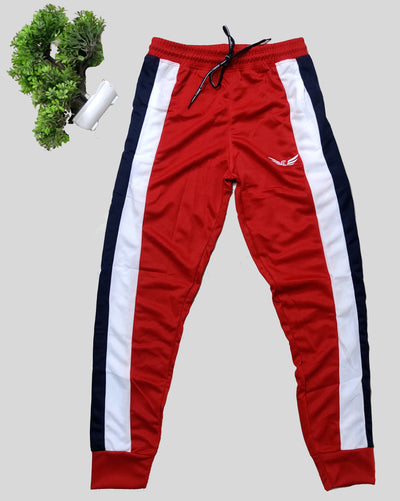 Men Colorblock Red Joggers (Pack of 1)