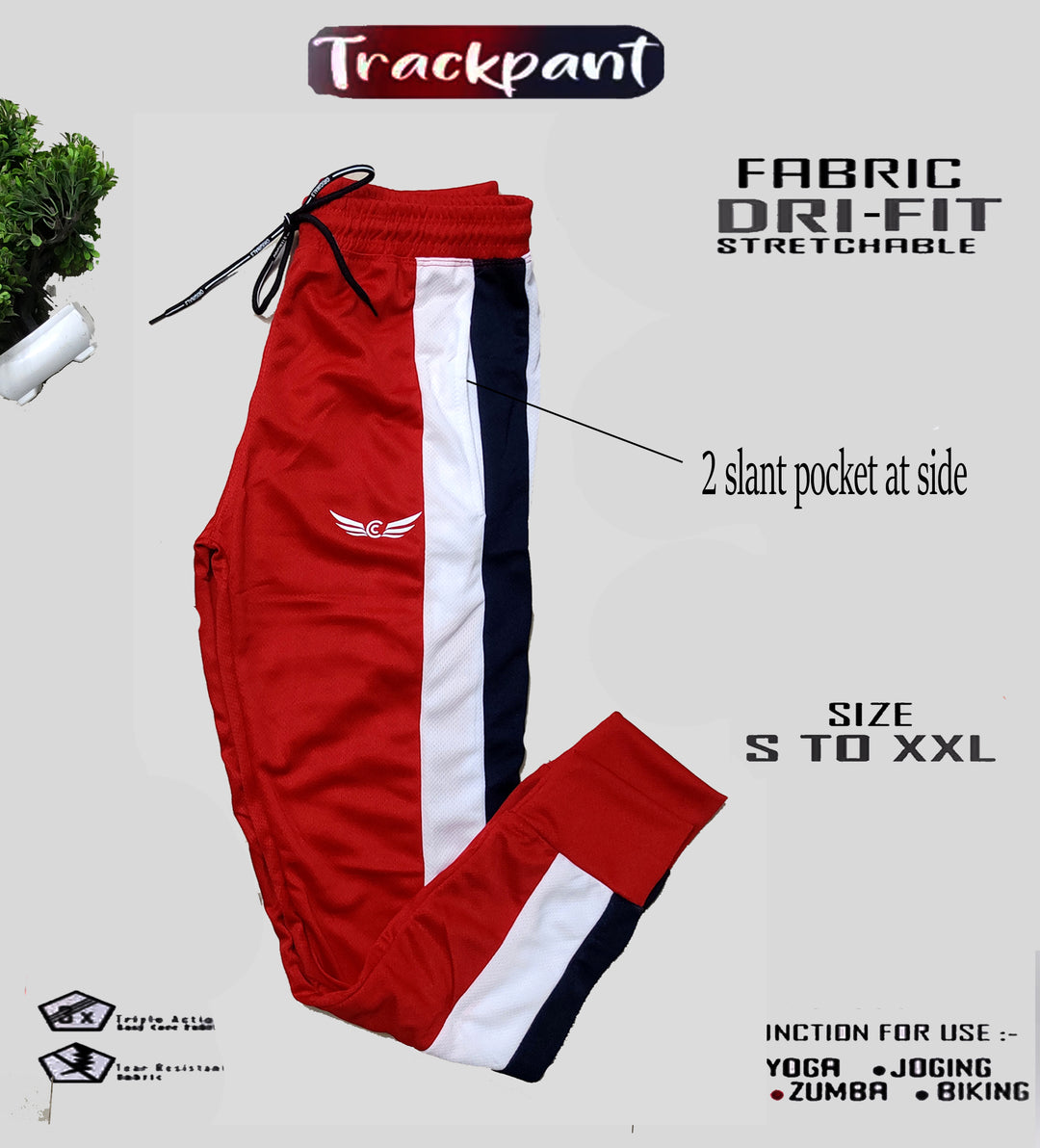 Men Colorblock Red Joggers (Pack of 1)
