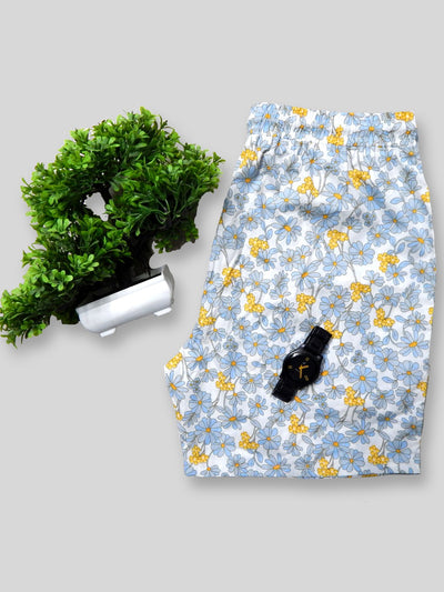 Floral Print Men Shorts (Grey) (Pack of 1)