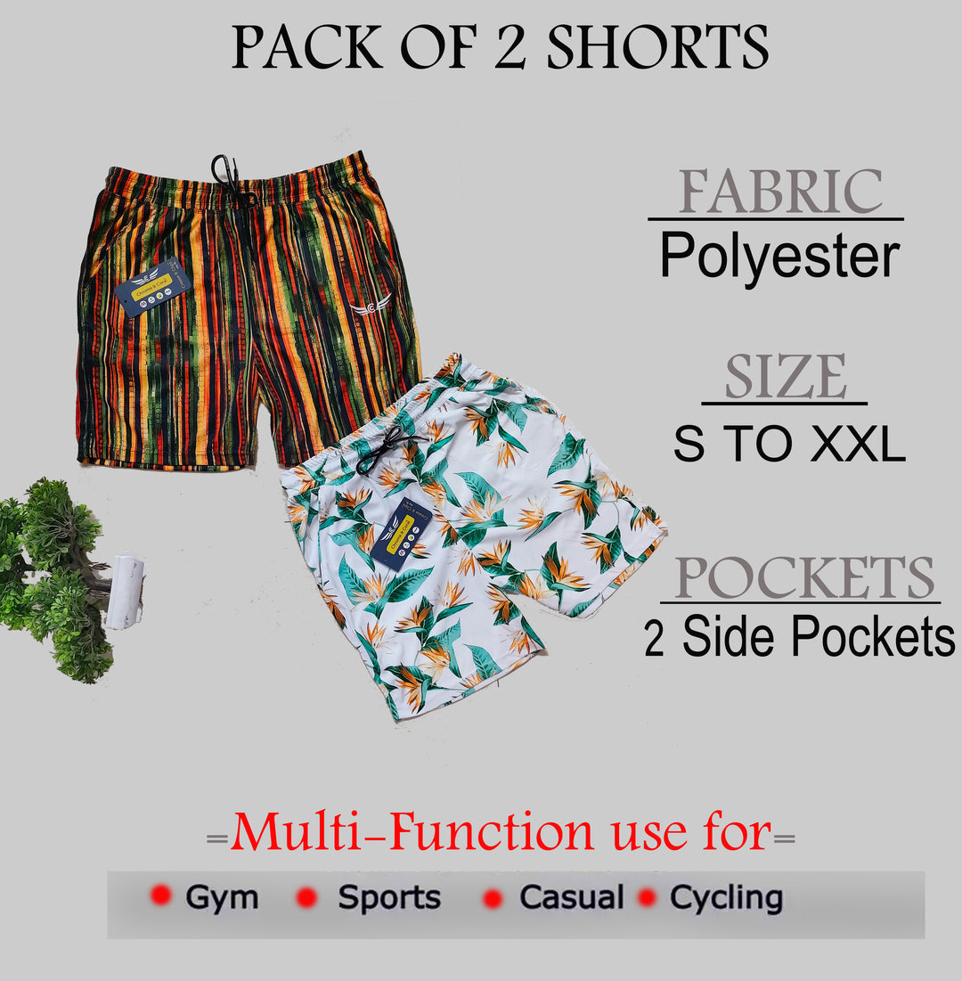 Printed Men Shorts (Multi White) (Pack of 2)