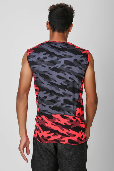 Camo Print Stretchable Sleeveless Tshirt 5