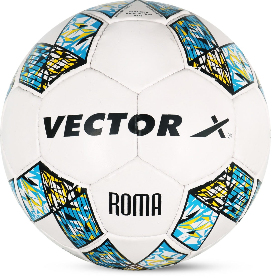 Roma Rubberised Hand Stitched Football - Size: 5 (Pack Of 1)(Blue-black)