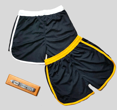 Colorblock Men Shorts For Training & Workout (Black) (Pack of 2)