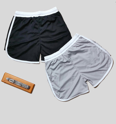 Colorblock Men Shorts For Training & Workout (Black | Grey) (Pack of 2)