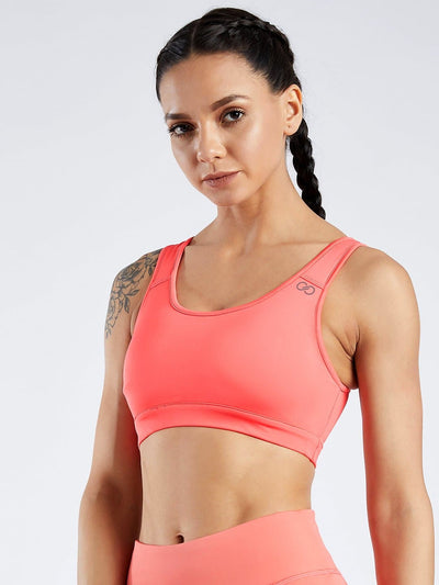 Creeluxe Power Me Coral Sports Bra