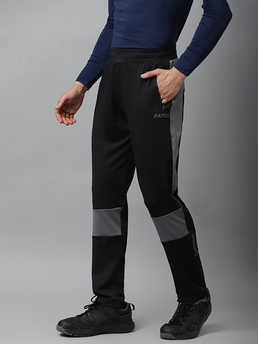 Women's Red Solid Polyester Trackpants