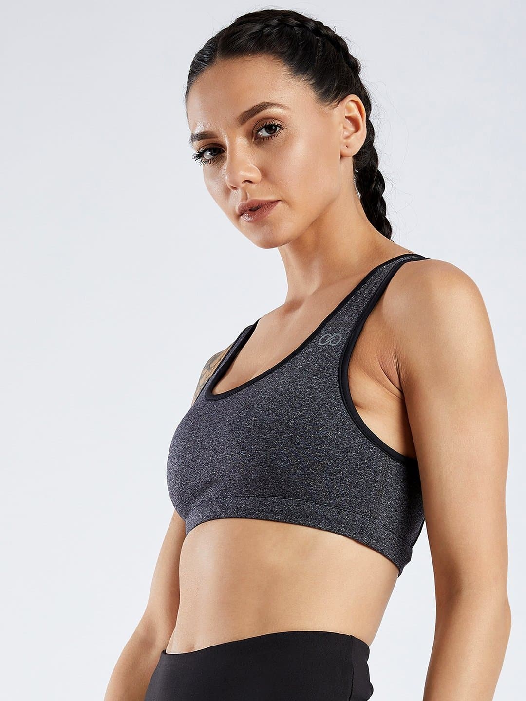 Creeluxe Power Me Charcoal Sports Bra