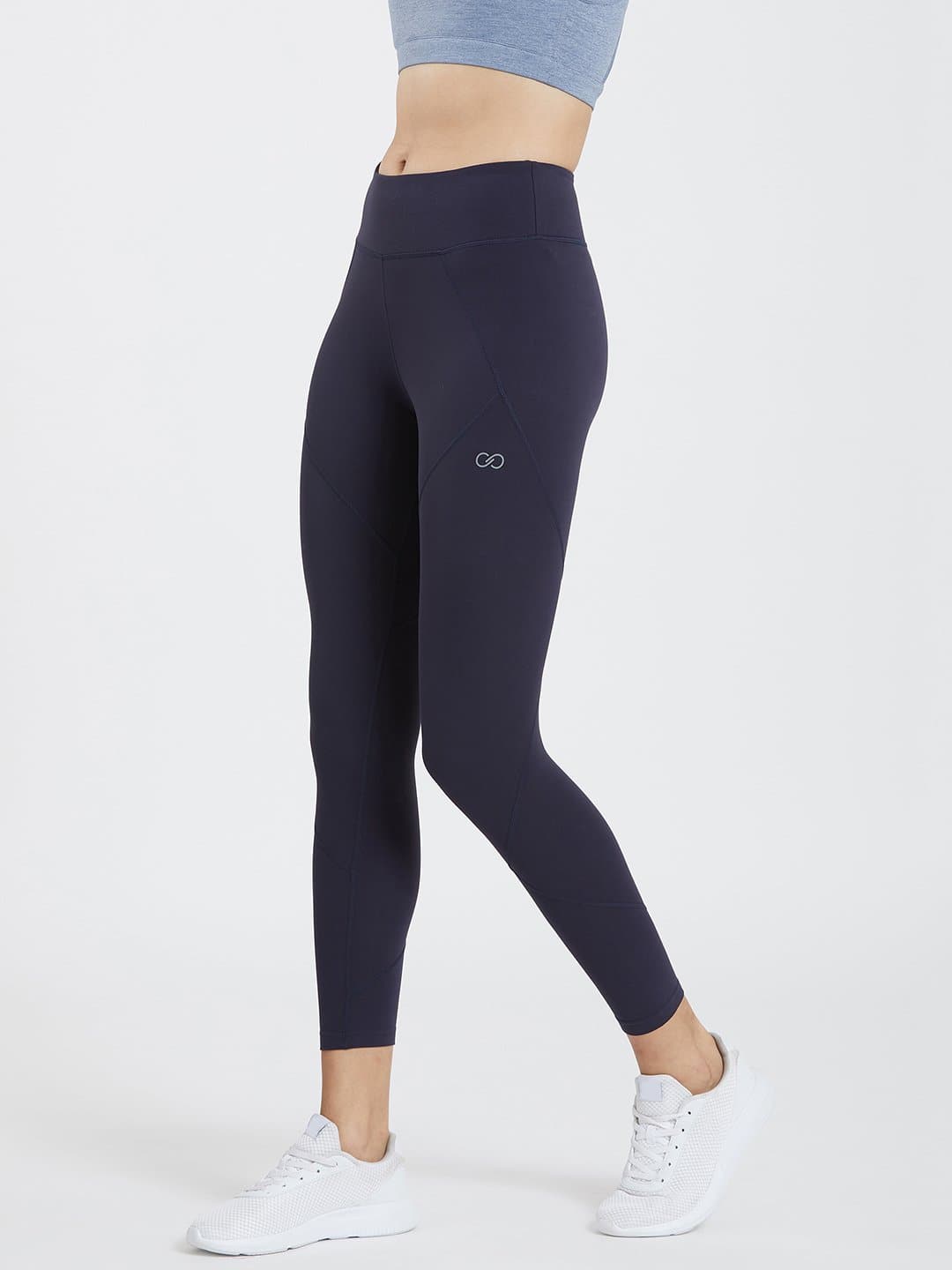 Creeluxe Graceful Navy Blue Ankle Length Leggings