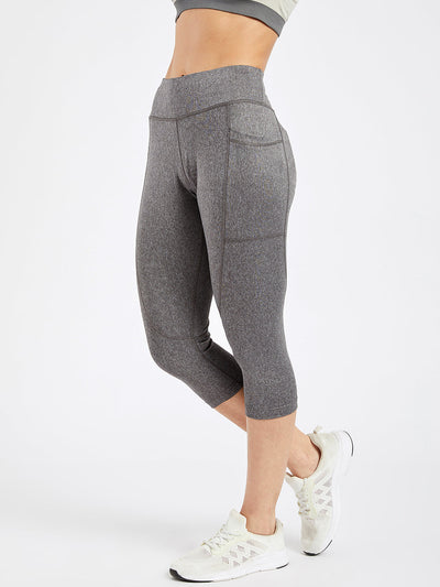 Creeluxe Fierce Grey Pocket Capri Leggings