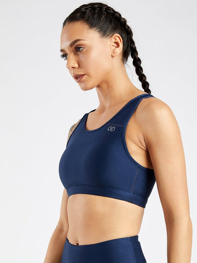 Maxtreme Pace Navy High Neck Sports Bra