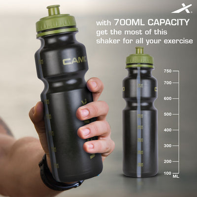 Sipper Shaker Water Bottle Pack of 2 (Black | 750ml)