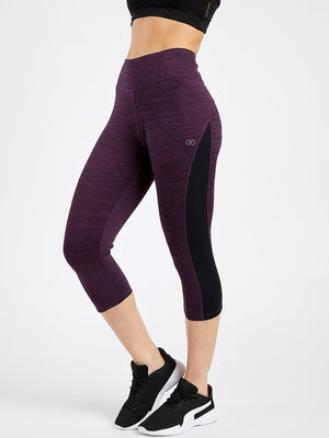 Essential Plum Spacedye Hardcore Women's Capri Leggings