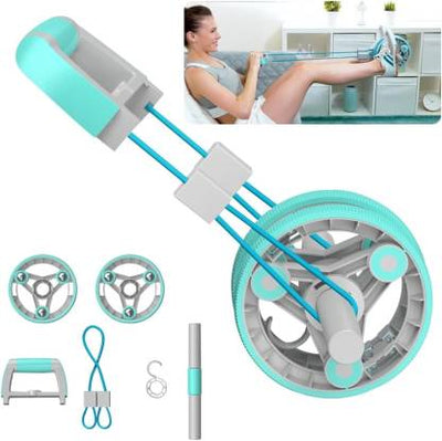 4 in 1 AB Roller Kit Multifunction Abs Roller With Push Up Bar & Resistance Tube Ab Exerciser (Blue)