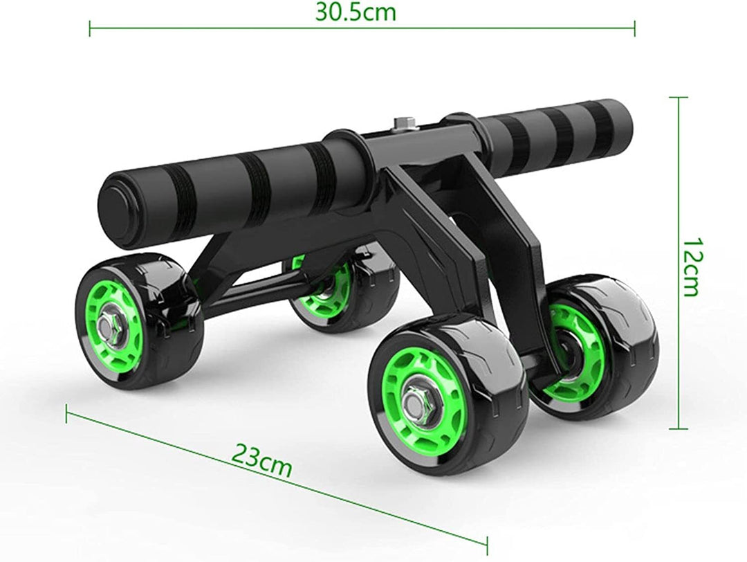 4 Wheels Power Wheel Triple Abdominal Roller Abs Workout Fitness Machine Gym
