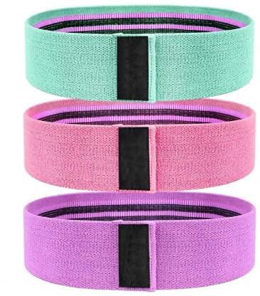 Fitness Band | Fabric Resistance Loop Bands -3 Non Slip Exercise Booty Band Set for Gym and Home Workout-Mini Stretch Elastic Bands Ideal for Legs | Butt | Hip | Thighs | Yoga & Squats