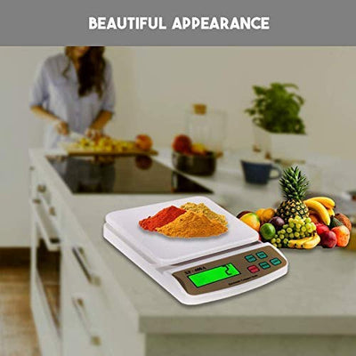 Digital Kitchen Weighing Scale 0.1 gm to 10 kg Portable Weighting Machine for Home Electronic Food Weight Machine LCD Black Display Measuring Cooking Vegetable Fruit Multipurpose food weighing machine weight machine (SF-400A)