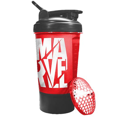 MSB-6S Marvel Edition Shaker Bottle 600ml | 100% Leakproof Guarantee Sipper Bottle Ideal for Protein | Pre-Workout and BCAAS | BPA Free Material | Plastic