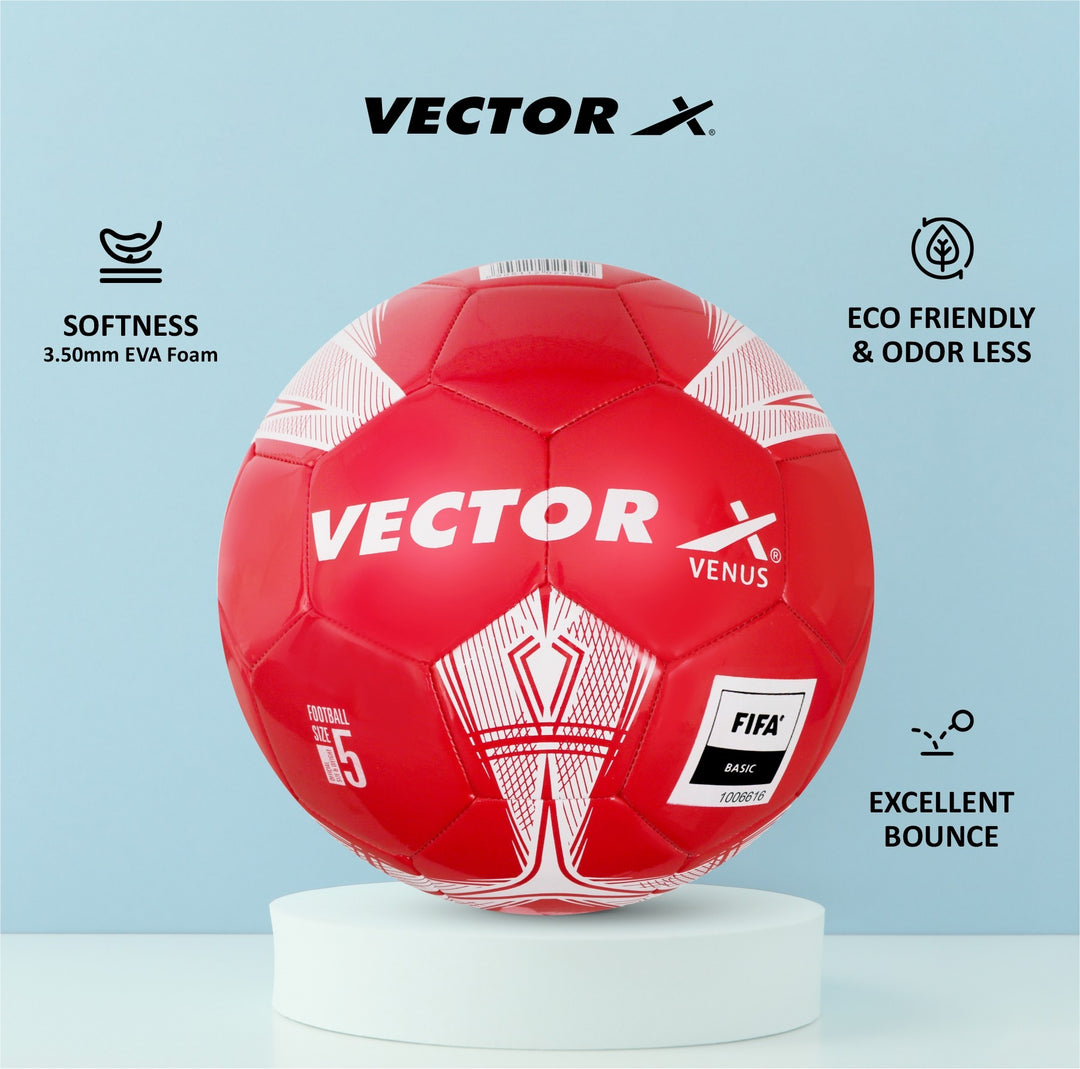 Venus Football - Size: 5 (Pack of 1 | Red | White)