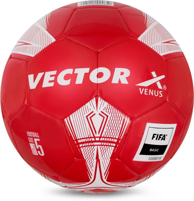 Venus Football - Size: 5 (Pack of 1 | Red | White)